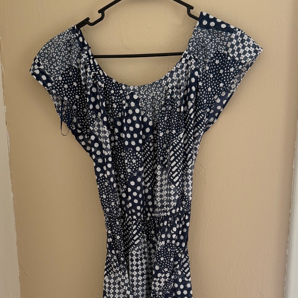 Navy and White Dress